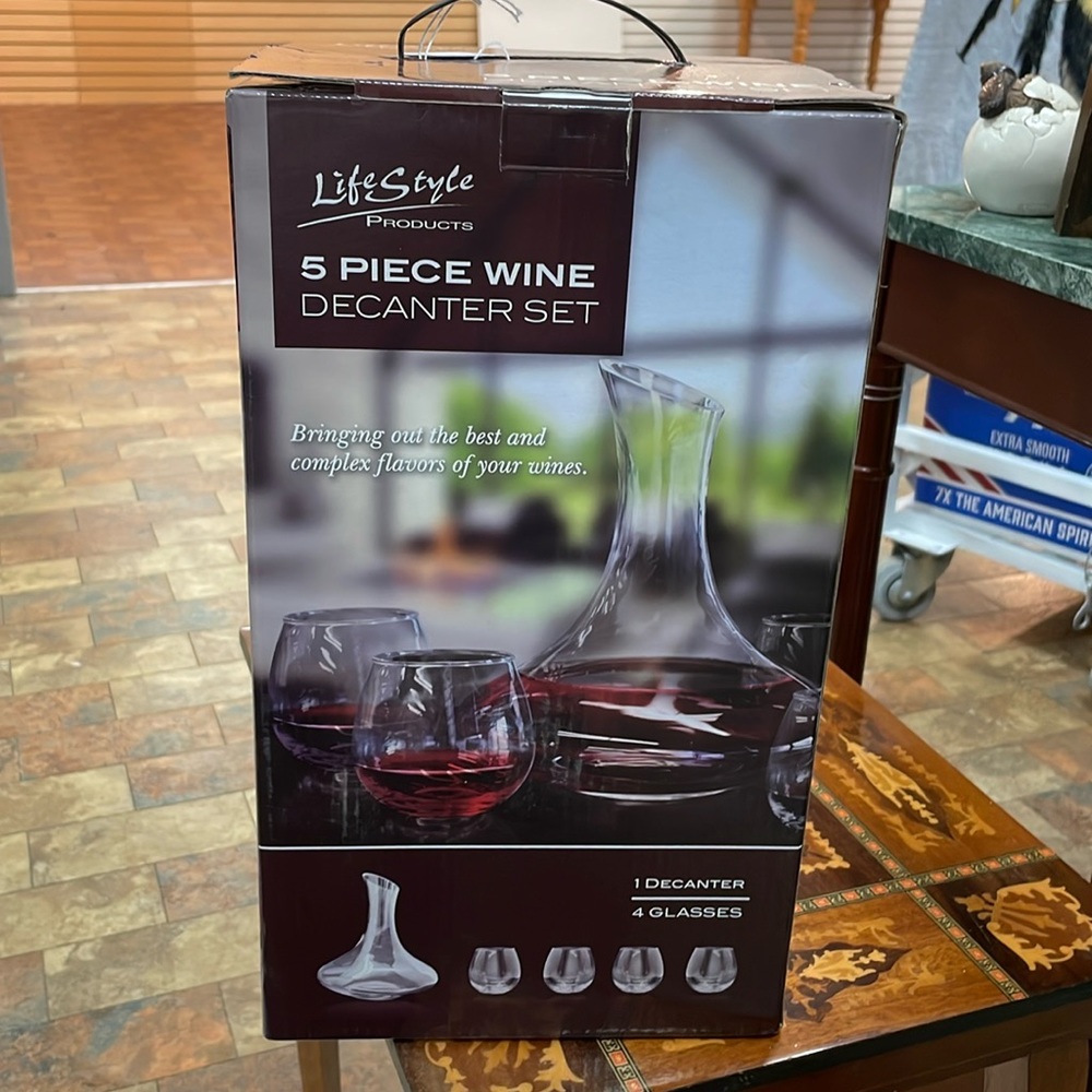Lifestyle products 5 pc wine decanter set
